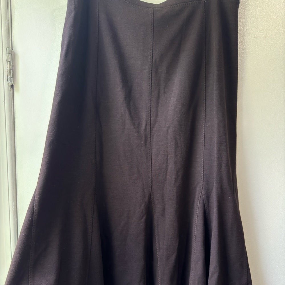 Vintage Eileen Fisher Wool Blend Tulip Skirt Chocolate Brown Size PL - Picture 10 of 13